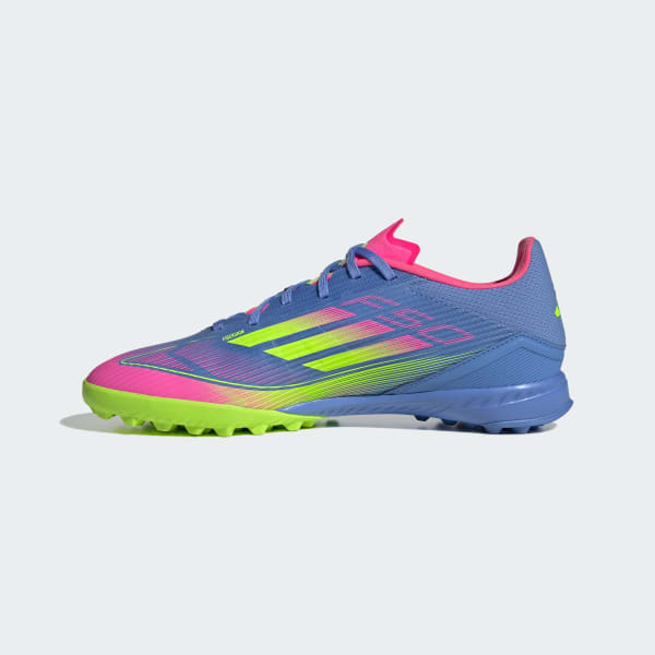 Sizing Adidas F50 League Turf Azul Fusión/Limón Lúcido/Rosa Lúcido zapatillas IE1230