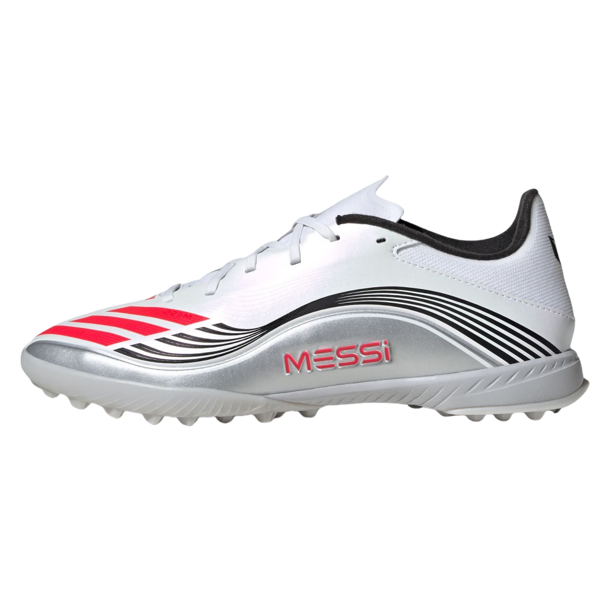 adidas F50 Messi League TF Soccer Shoes White/Silver Durable Sportswear JP7448