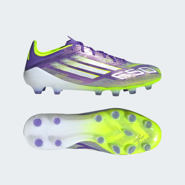 Adidas F50 Pro HG/AG Japan Soccer Boots for Firm Ground/Artificial Grass Purple Rush/Cloud White/Lucid Lemon JR4396