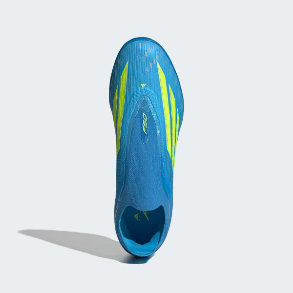 Shop adidas F50 Pro Laceless TF Soccer Cleats Lucid Ray Blue/Team Solar Yellow 2/Lucid Aquamarine JQ1484