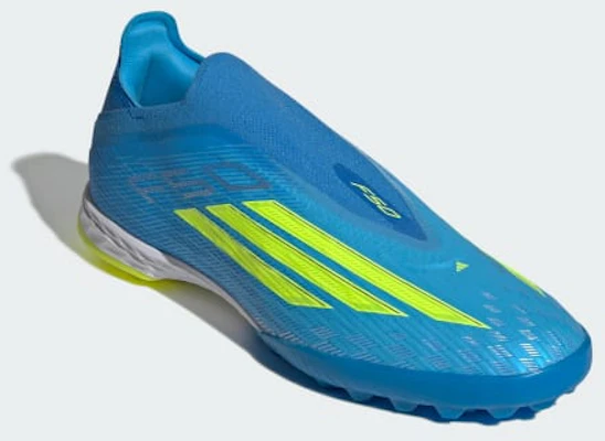adidas F50 Pro Laceless TF Soccer Cleats Lucid Ray Blue/Team Solar Yellow 2/Lucid Aquamarine JQ1484 Purchase adidas F50 Pro Laceless TF Soccer Cleats Lucid Ray Blue/Team Solar Yellow 2/Lucid Aquamarine JQ1484