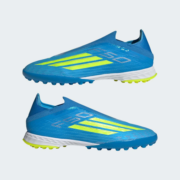 adidas F50 Pro Laceless TF Soccer Cleats Lucid Ray Blue/Team Solar Yellow 2/Lucid Aquamarine 圖 8