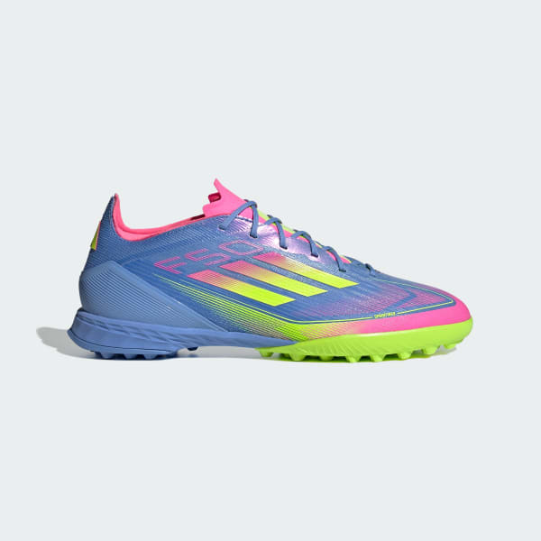 Order Adidas F50 Pro TF Kasut Bolasepak Biru Fusion/Lemon Lucid/Pink Lucid IE1219