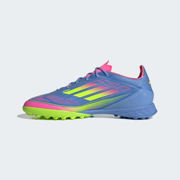 Sizing Adidas F50 Pro TF Kasut Bolasepak Biru Fusion/Lemon Lucid/Pink Lucid IE1219