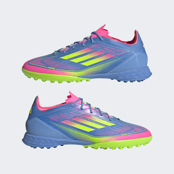 Cheap Adidas F50 Pro TF Kasut Bolasepak Biru Fusion/Lemon Lucid/Pink Lucid IE1219