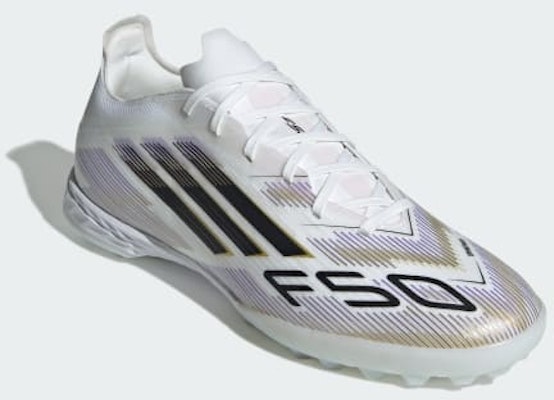 Adidas F50 Pro TF Soccer Cleats Cloud White/Core Black/Gold Metallic JH7662 Purchase Adidas F50 Pro TF Soccer Cleats Cloud White/Core Black/Gold Metallic JH7662