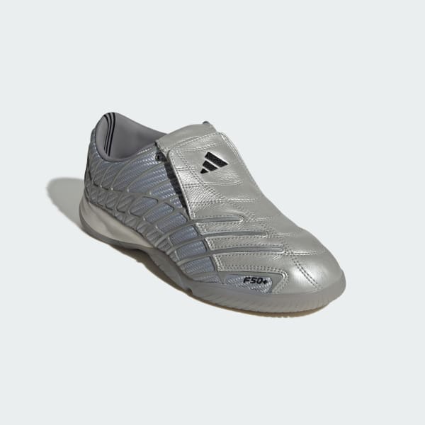 Shop adidas F50 Sala 足球鞋 銀色金屬/銀色金屬/灰色三 HQ9242