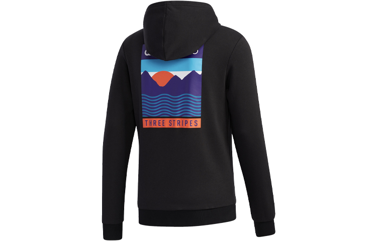 adidas Favorites Graphic Print Pullover Hoodie Black GM2334