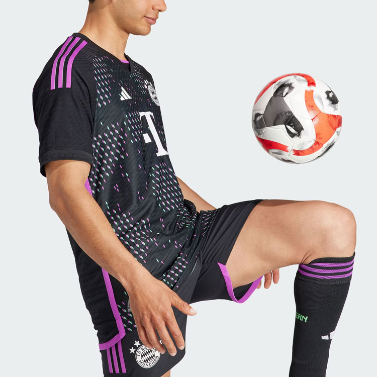 Details for adidas FC Bayern Jersi Pemain Away 23/24 Hitam Baju Bola. HR6947