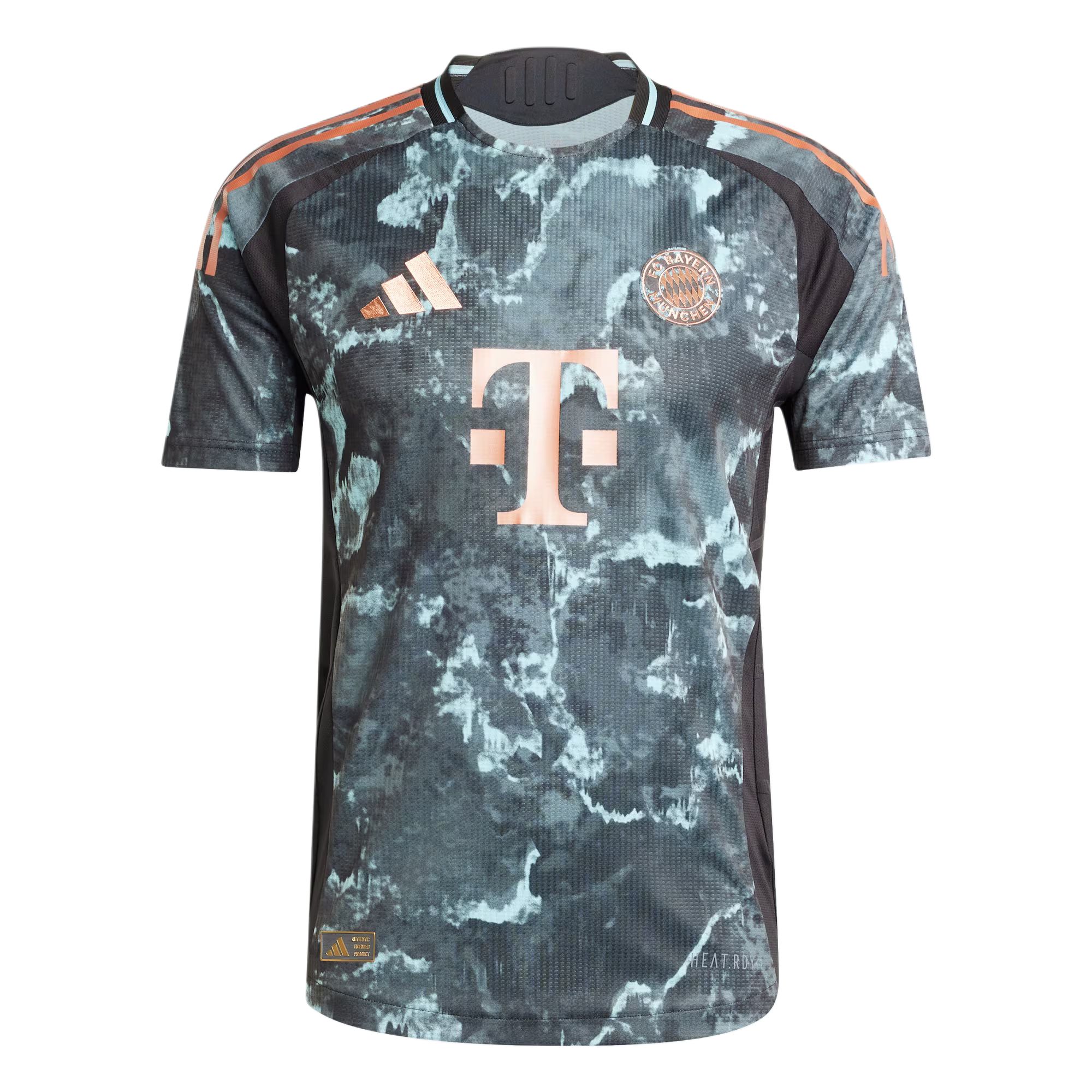 adidas FC Bayern 24/25 Away Jersey Camo Design Breathable Soccer Shirt Black JE8669