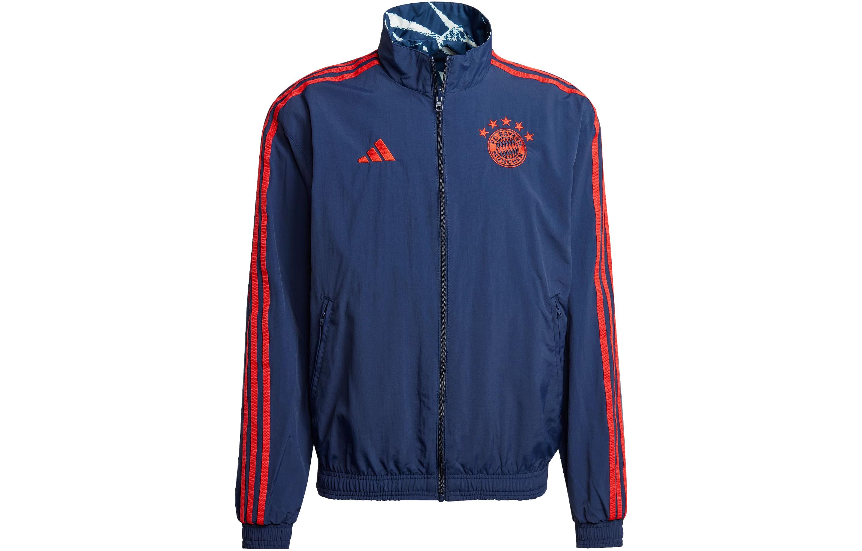 adidas FC Bayern Anthem Jacket Retro Reversible Sports Jacket Navy Blue Mens IP8316 圖 2