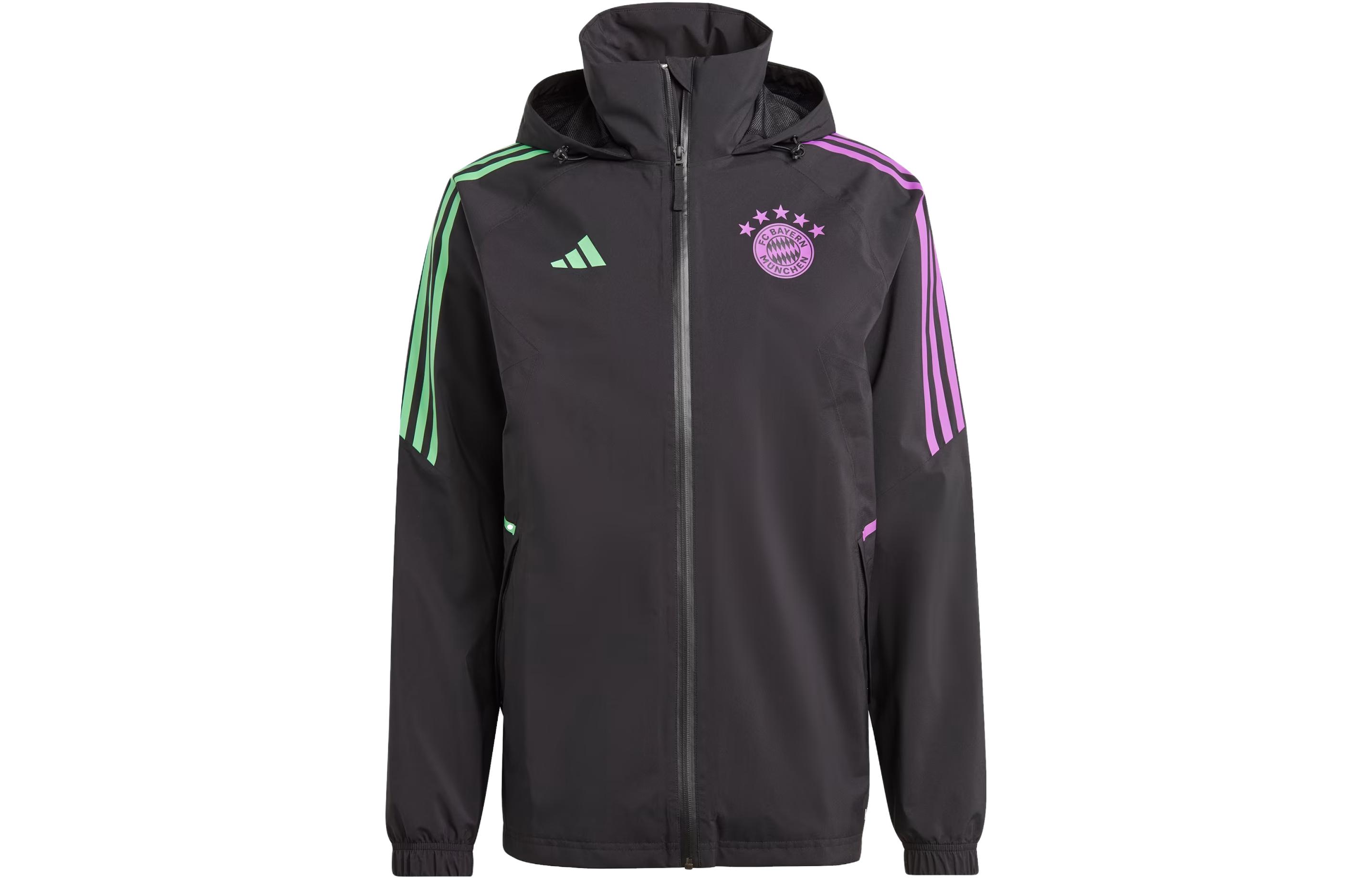 adidas FC Bayern Condivo 23 Rain Jacket Black  Long Sleeve Sports Jacket IB1573