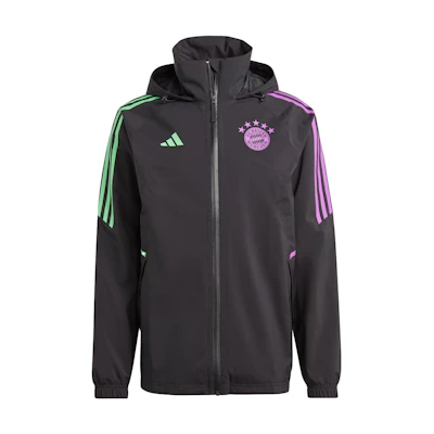 adidas FC Bayern Condivo 23 Rain Jacket Black Long Sleeve Sports Jacket IB1573