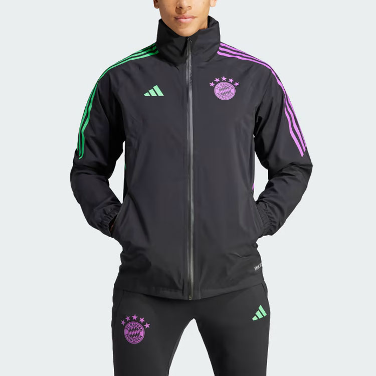 adidas FC Bayern Condivo 23 Rain Jacket Black  Long Sleeve Sports Jacket IB1573 圖 3