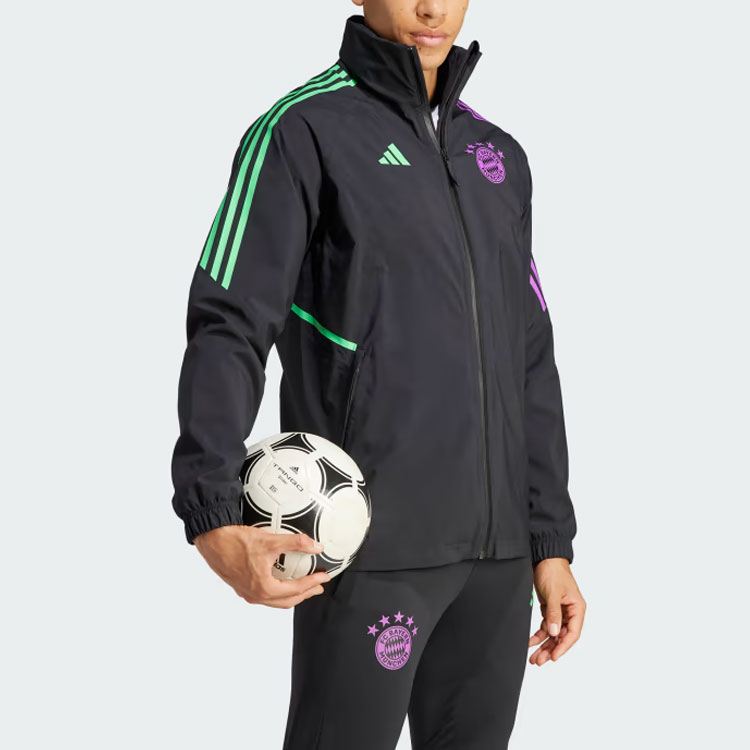 adidas FC Bayern Condivo 23 Rain Jacket Black  Long Sleeve Sports Jacket IB1573 圖 5