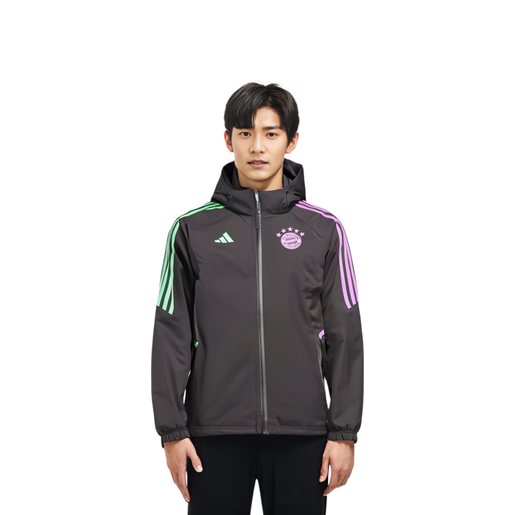 adidas FC Bayern Condivo 23 Rain Jacket Black  Long Sleeve Sports Jacket IB1573 圖 7