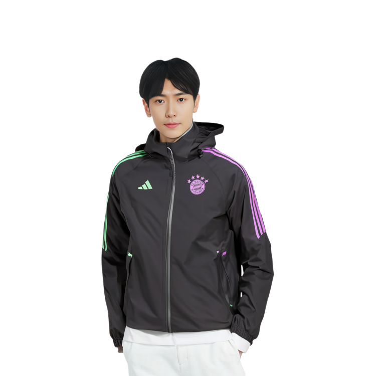 adidas FC Bayern Condivo 23 Rain Jacket Black  Long Sleeve Sports Jacket IB1573 圖 8