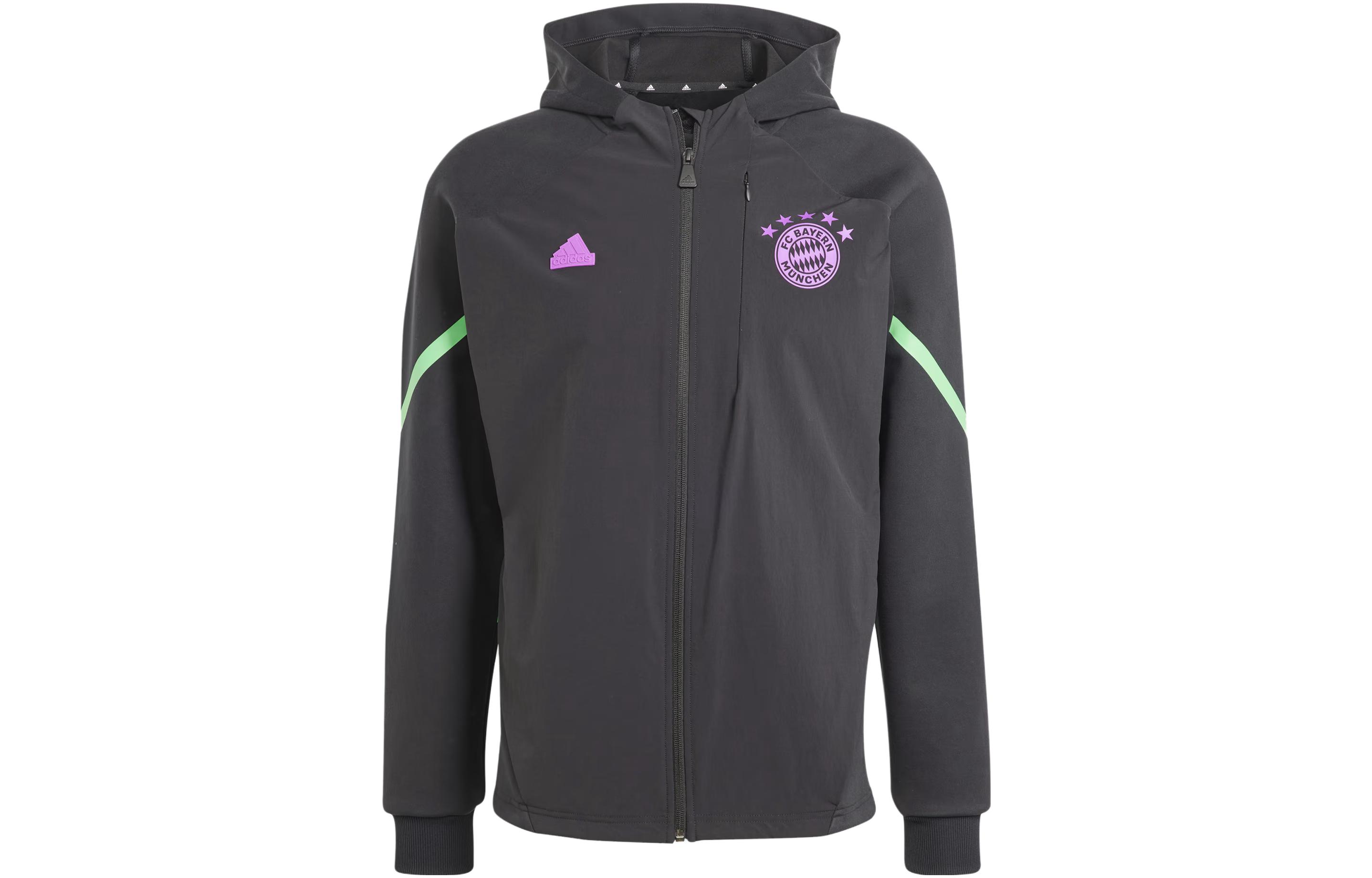 adidas FC Bayern Gameday Full-Zip Hoodie Black Logo Patch Design IB0993