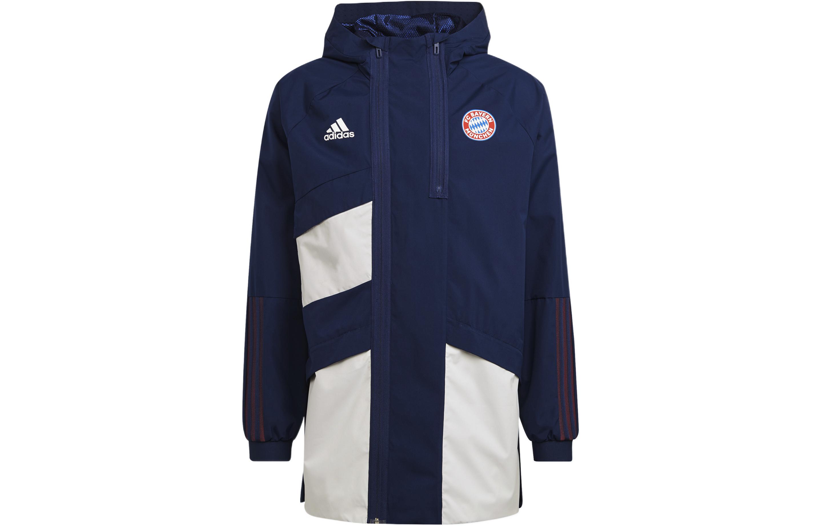 adidas FC Bayern Hooded Jacket Navy Blue - Bayern Munich Fan Gear GR0702