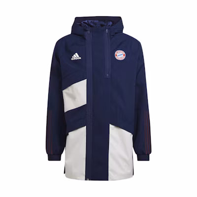 adidas FC Bayern Hooded Jacket Navy Blue - Bayern Munich Fan Gear GR0702