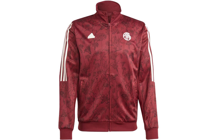 adidas FC Bayern LFSTLR Track Top Floral Pattern Jacket - Dark Red IP6295