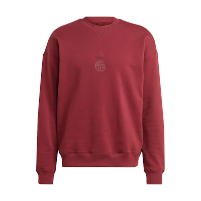 adidas FC Bayern Lifestyler Crewneck Sweatshirt Dark Red Retro Logo HY3308