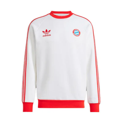 adidas FC Bayern Originals Crewneck Sweatshirt White/Red - Long Sleeve Casual IQ3543
