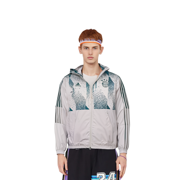 Purchase adidas Jaket Windbreaker Latihan Sepak Bola Pria FCB Bayern Munich Putih GV1312