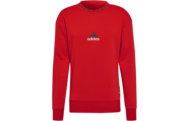 adidas FCB Icon Crewneck Sweatshirt Bayern Logo Red Football Apparel GR0674