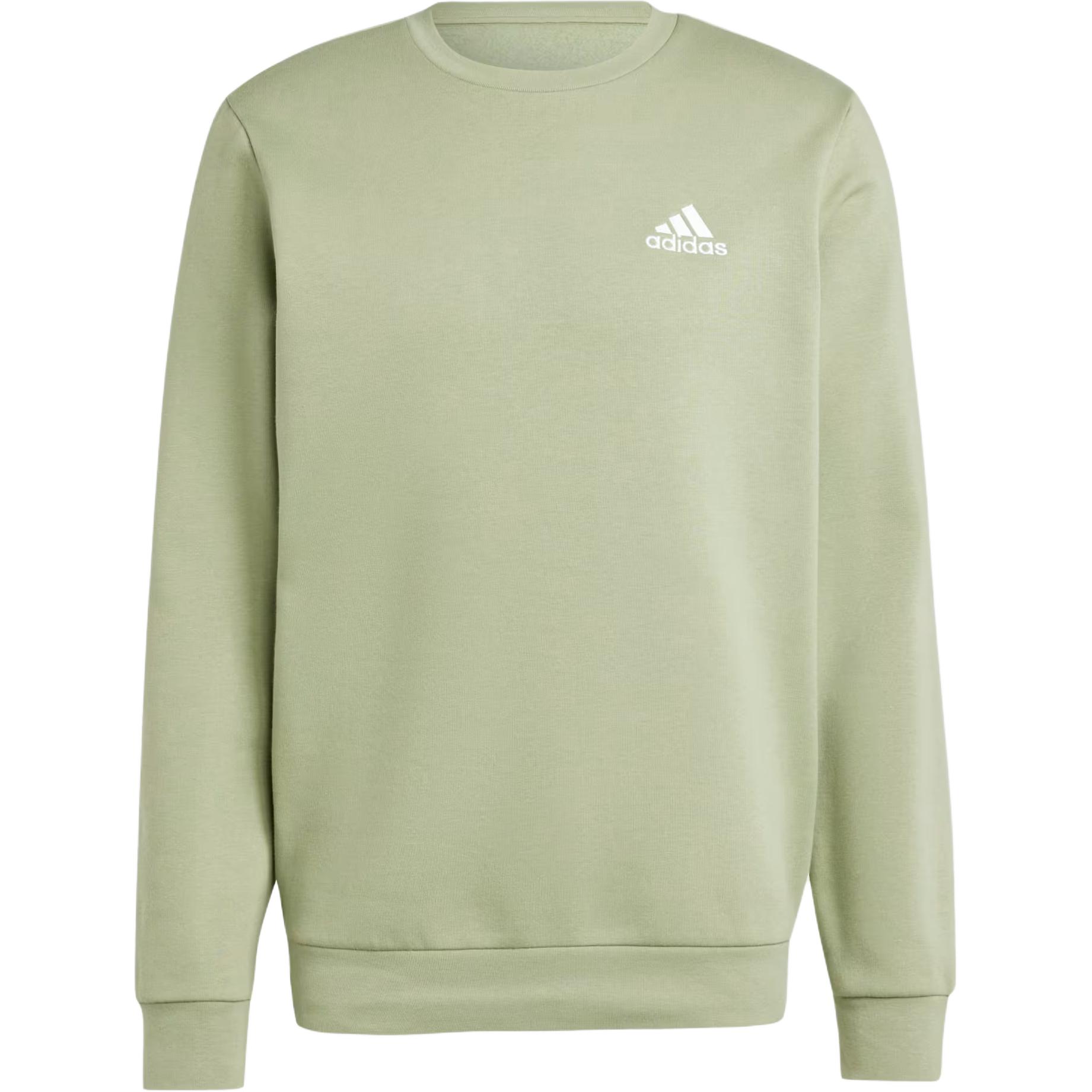 adidas Feelcozy Essentials Fleece Sweatshirt Tent Green Crewneck JI6422