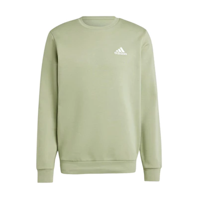 adidas Feelcozy Essentials Fleece Sweatshirt Tent Green Crewneck JI6422