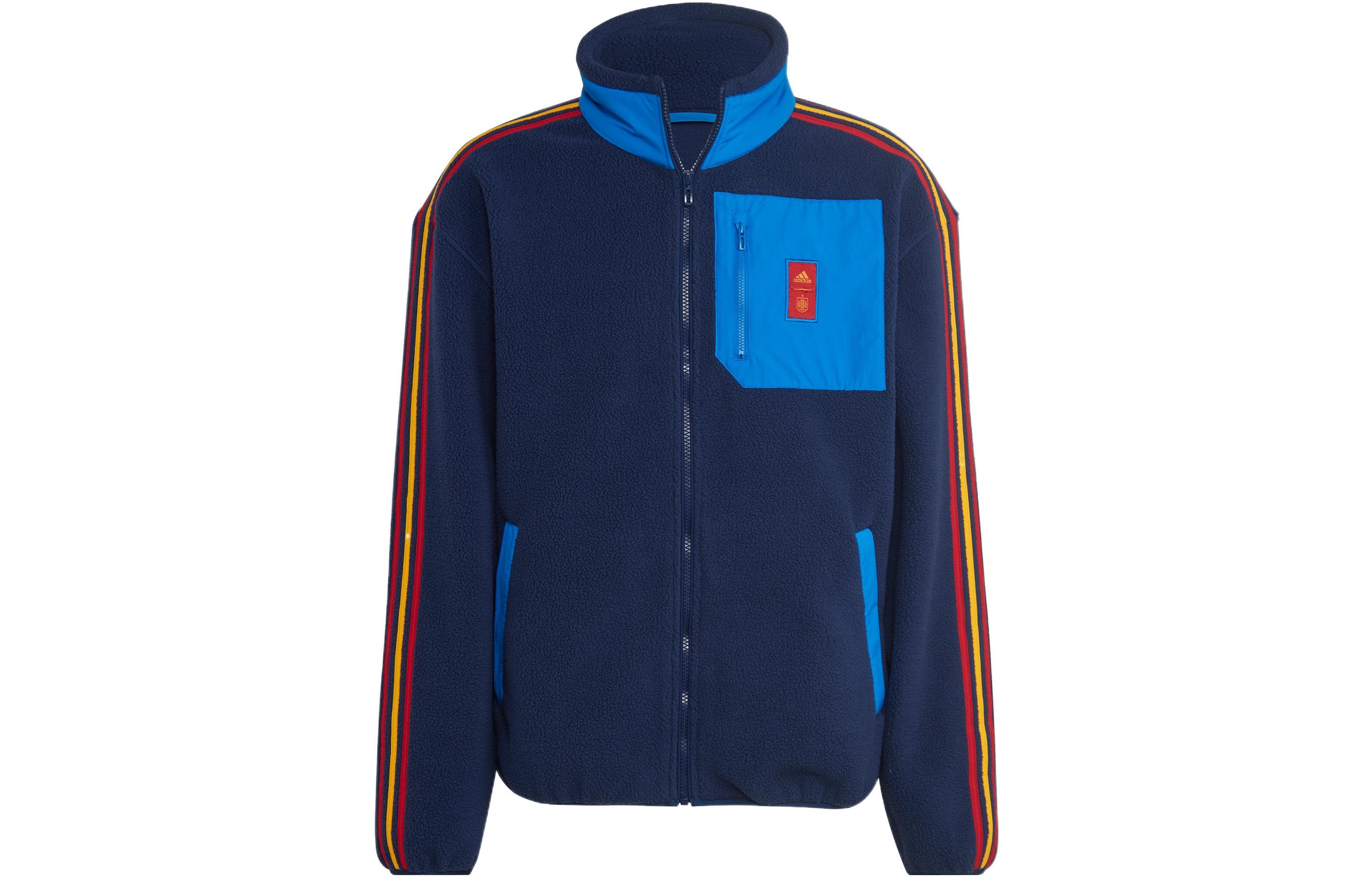 adidas FEF LS Fleece Jacket Spain Logo Retro Track Jacket Blue HE8921