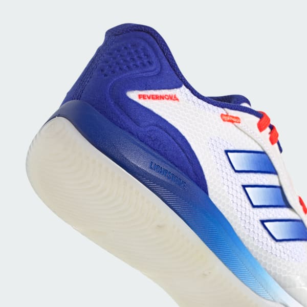 Cheap Adidas Fevernova Court IN Sepatu Futsal Putih/Biru/Solar Merah IG8766
