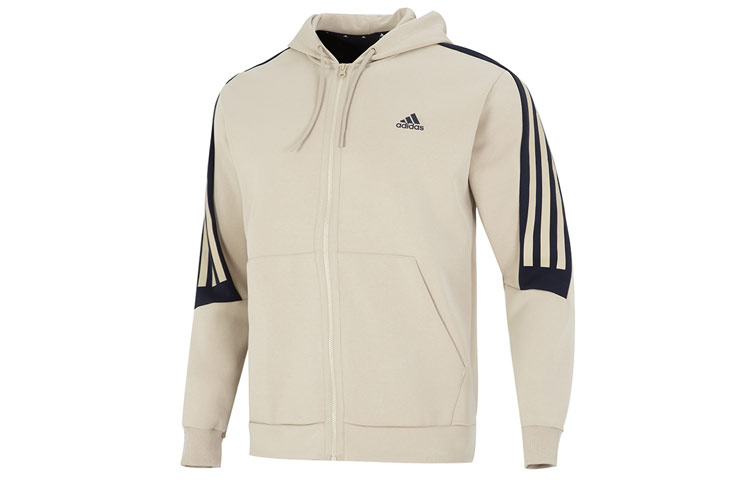 adidas FI 3-Stripes Knit Hoodie Jacket in Khaki Color HK4570