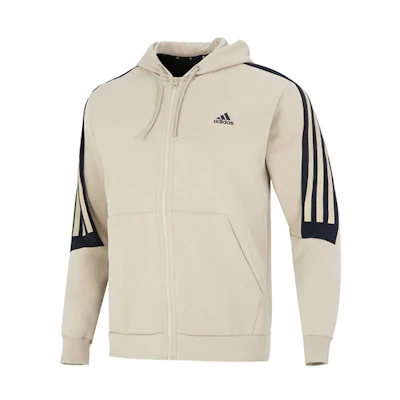 adidas FI 3-Stripes Knit Hoodie Jacket in Khaki Color HK4570