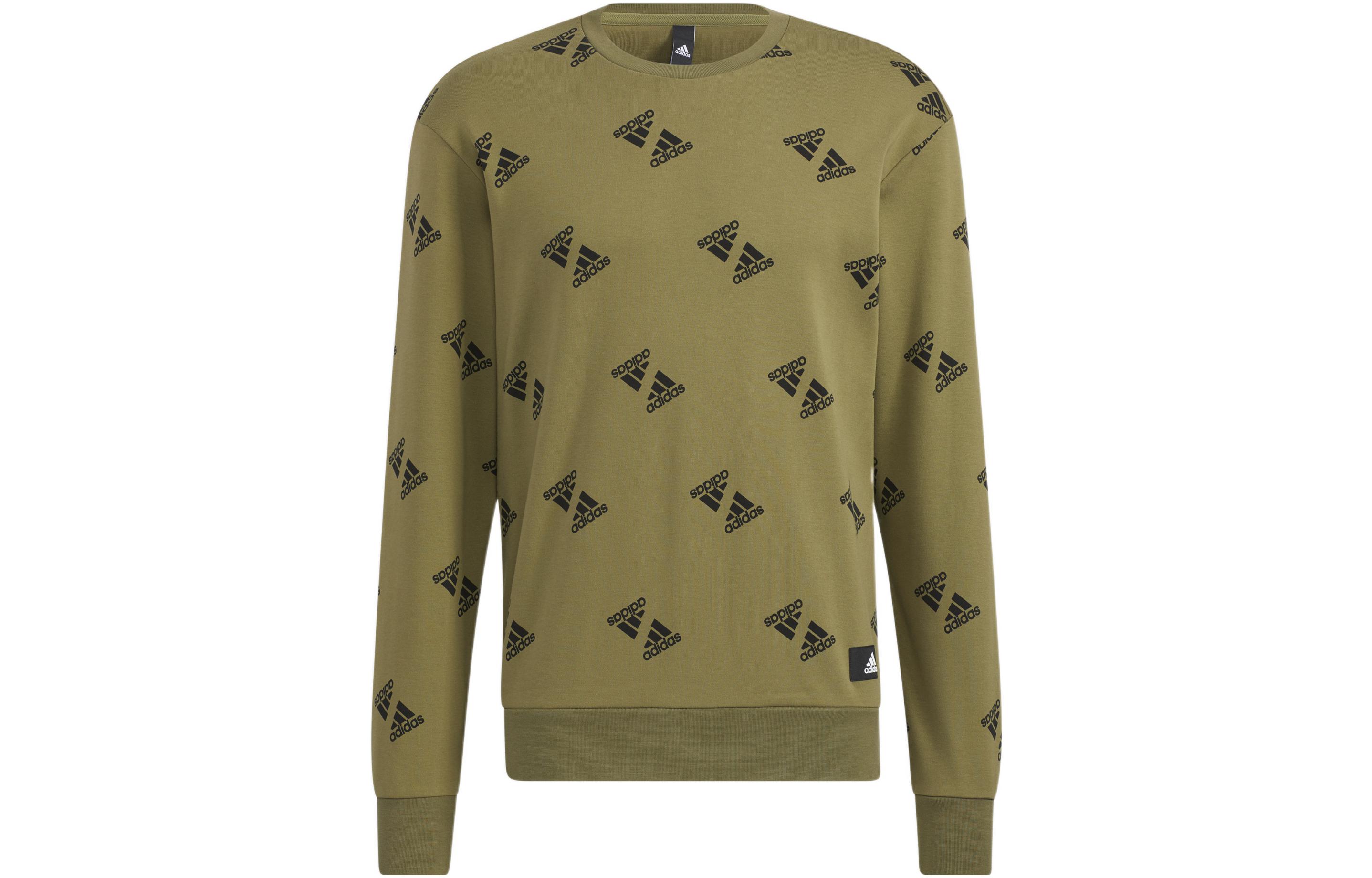 adidas Fi Bp1 Aop Allover Logo Crewneck Sweatshirt Green Unisex HE7448
