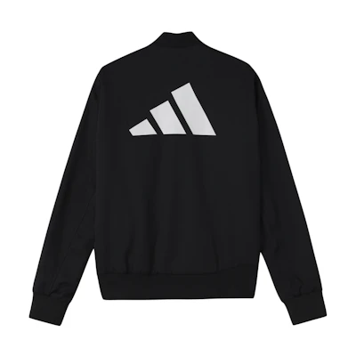 adidas Fi Jkt WV Bomb Logo Fleece-Lined Black Bomber Jacket for Men GP0975
