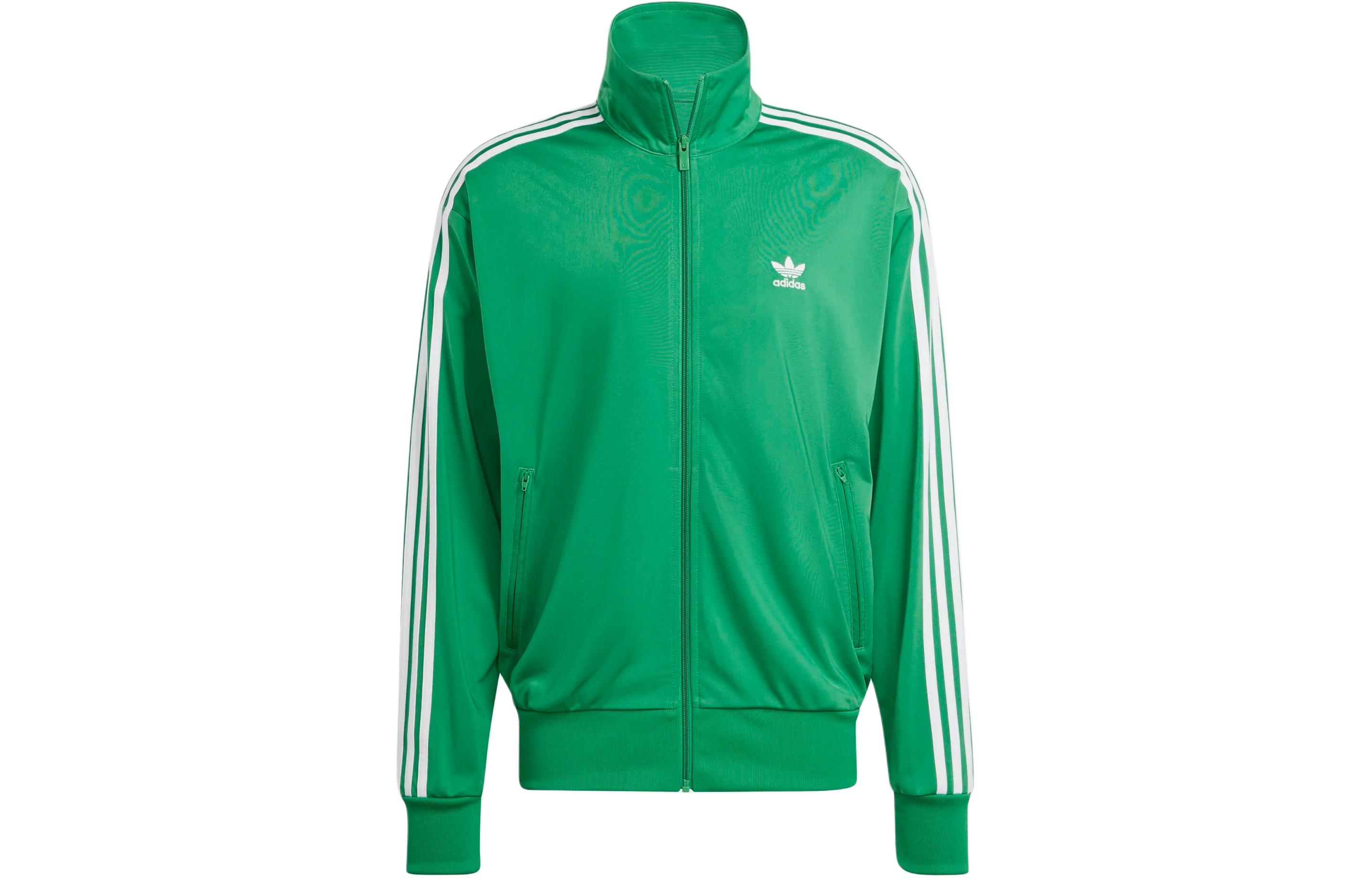 adidas Firebird Adicolor Classics Green Track Jacket Retro Striped Logo Design IU0762