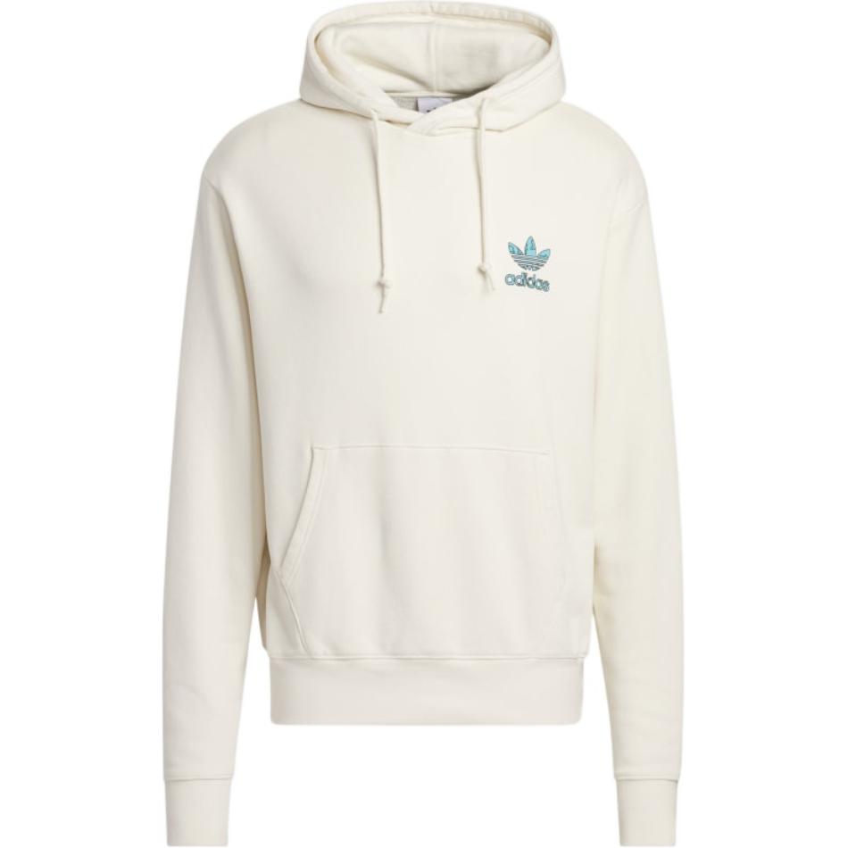 adidas Fitted Hoodie with Kangaroo Pocket Long Sleeve White IC5560