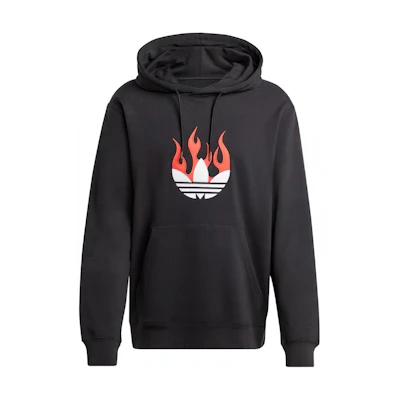 adidas Flame Logo Comfortable Hoodie Black IS0208