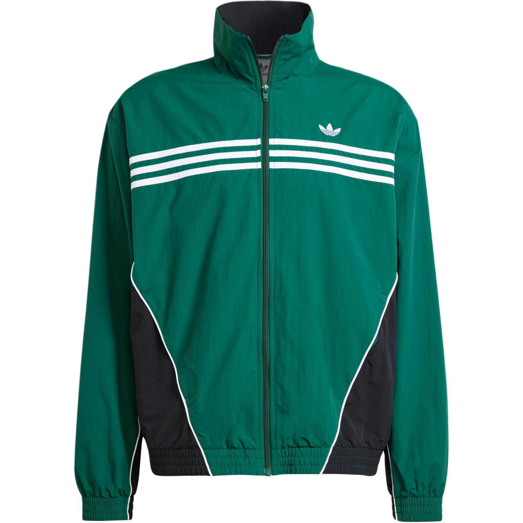 adidas Flames Jacket Green Three-Stripes Colorblock Track Jacket IS0195