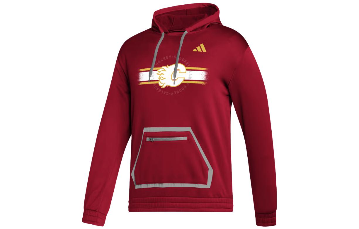 adidas Flames Team Issue Pullover Hockey Hoodie Red IK6654