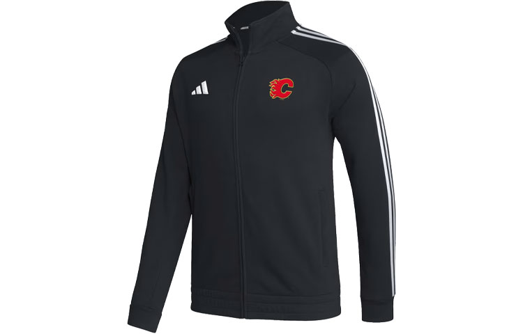 adidas Flames Track Jacket Black Flame Print High Collar Full Sleeve IB0605