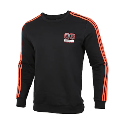adidas Fleece-Lined Back Print Crewneck Sweatshirt Black GQ7056
