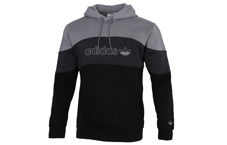 adidas Fleece-Lined Hoodie Sweatshirt Grey/Black GD5796