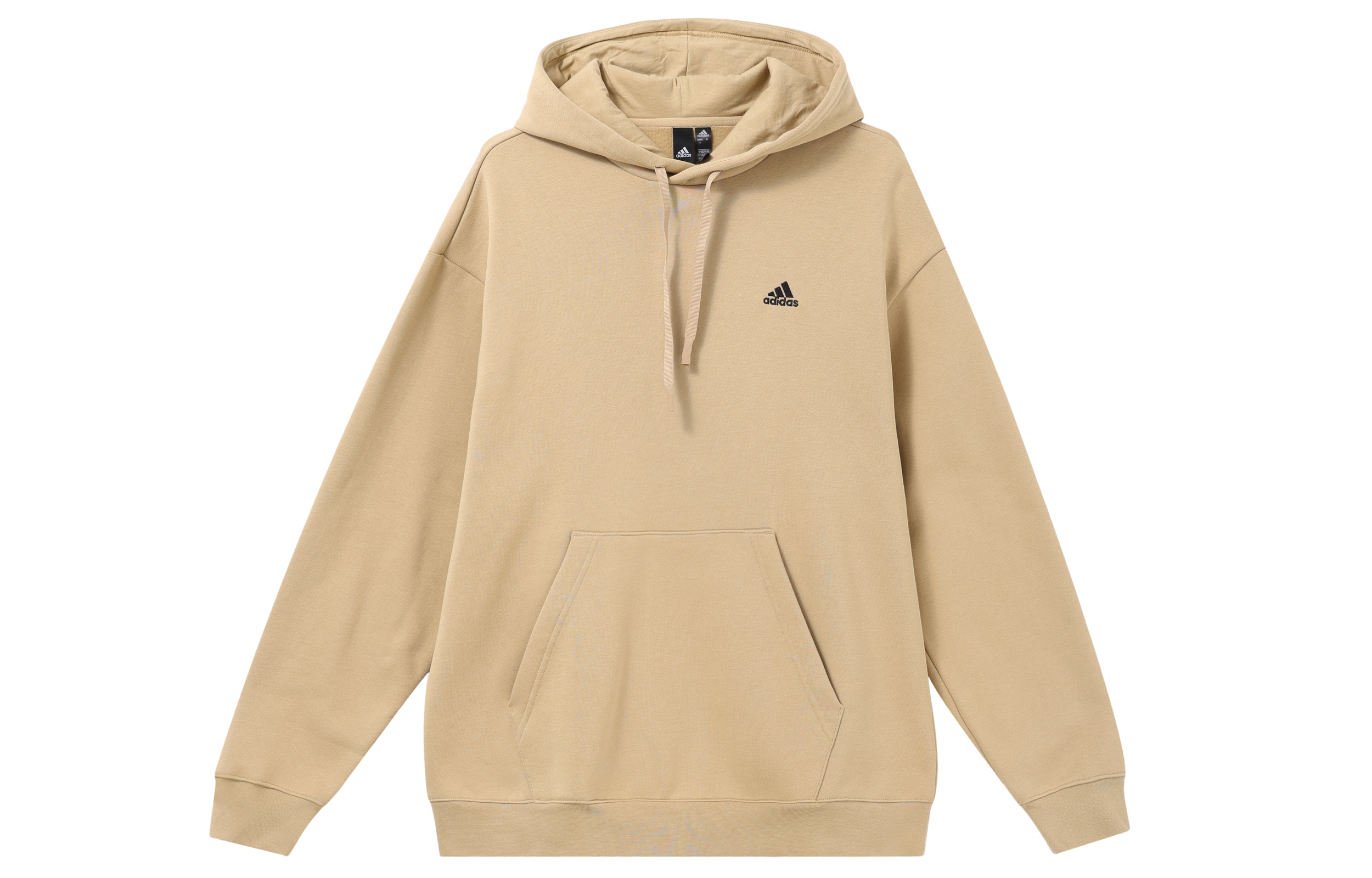 adidas Fleece-Lined Pullover Hoodie Beige Unisex Sportswear Long-Sleeve IV7595