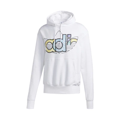 adidas Fleece-Lined Pullover Hoodie White FQ3574
