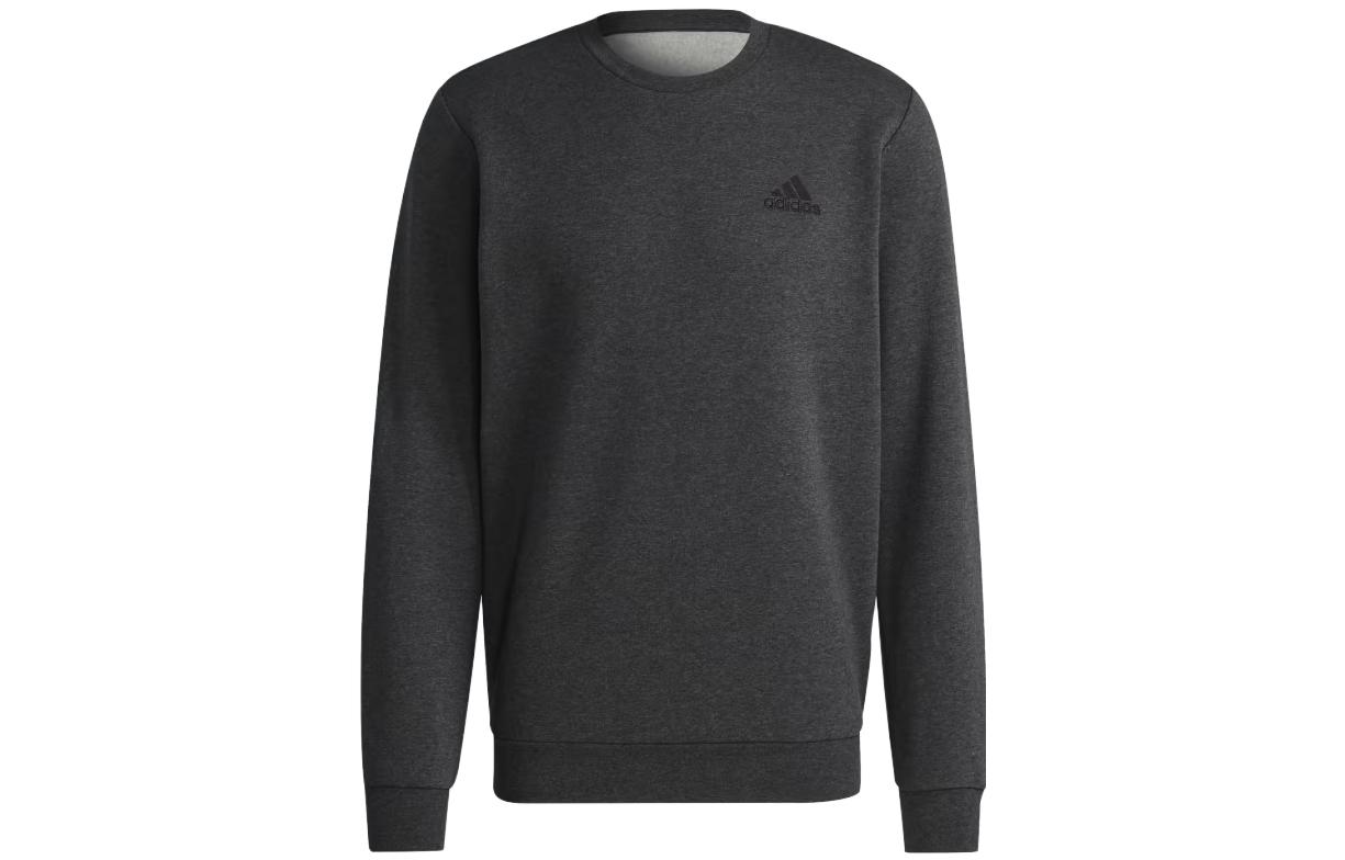 adidas Fleece Crewneck Sweatshirt - Dark Grey Heather/Black H12226