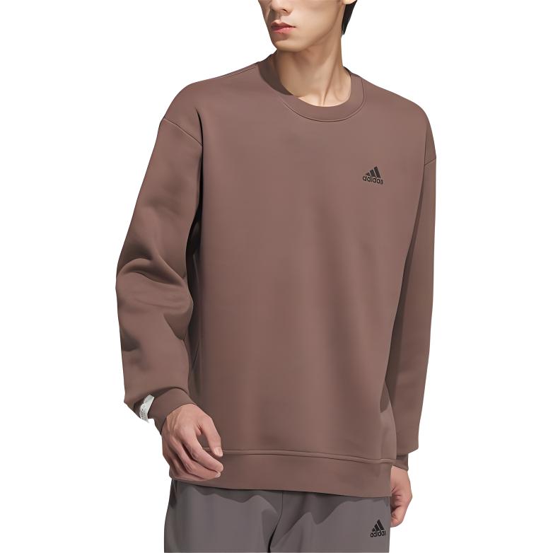 adidas Fleece Crewneck Sweatshirt Unisex Layered Earth Brown/Black JM9094
