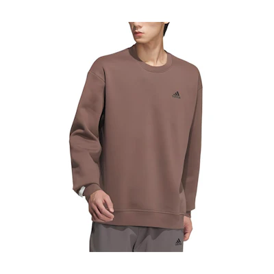 adidas Fleece Crewneck Sweatshirt Unisex Layered Earth Brown/Black JM9094